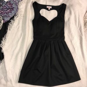 Black dress with heart opening on back